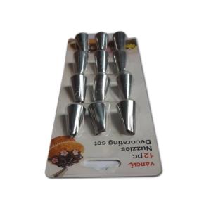 Dekorator tylki do tortu metalowe 12 sztuk