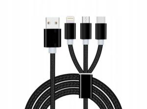 ŁADOWARKA KABEL USB TYP-C TYPU C IPHONE MICRO 3IN1