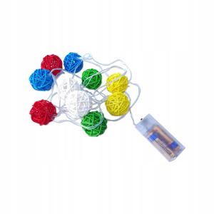 KULE COTTON BALL BALLS PIĘKNE LAMPKI 10 LED kolory