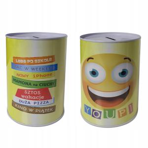 Skarbonka puszka metalowa duża 16 cm