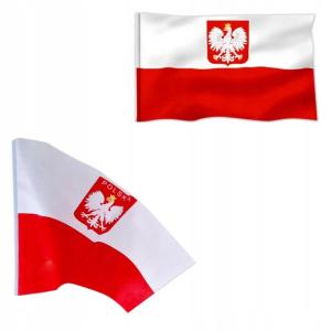 Chorągiewka 60x45 cm Flaga polski z godłem