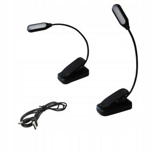 LAMPKA LED DO CZYTANIA latarka z klipsem + USB