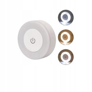 LAMPKA NOCNA LED 3 TRYBY BARWY ŚWIATŁA BEZPRZEWODOWA DOTYKOWA PODSZAFKOWA