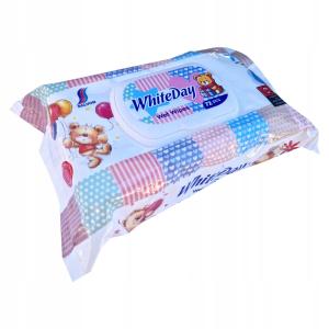 Chusteczki nawilżane White Day z klipsem 72szt.