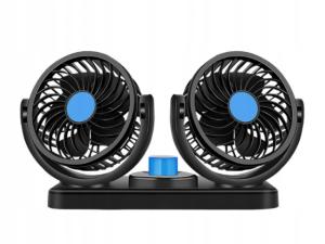 Wentylator wiatrak podwójny samochodowy do auta ciężarówki ciągnika 12v