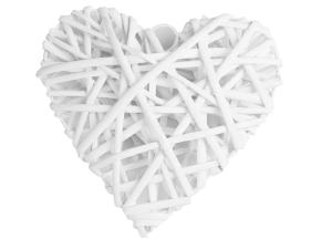 Serce Wiklinowe Serduszko BIAŁE Wiklina 24 cm