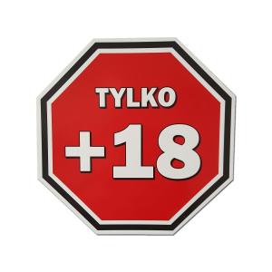 NAKLEJKA STOP NA DRZWI TYLKO +18