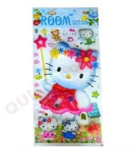 Naklejki na ścianę, meble 5D HELLO KITTY 21 elem.