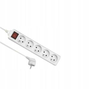 PRZEDŁUŻACZ listwa ZASILAJĄCA 1,5M KABEL 5 GNIAZD
