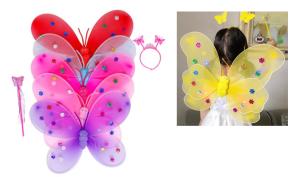 SKRZYDŁA SKRZYDEŁKA MOTYLKA RÓŻCZKA OPASKA  ROŻOWE