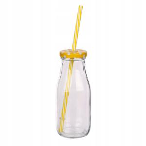 KUBEK ZE SŁOMKĄ SZKLANKA KUFEL 450 SŁOIK do SOKU