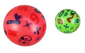 PIŁKA GUMOWA DO ZABAW ŚREDNICA 30 CYFERKI