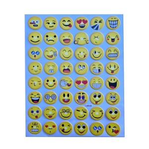 Kolorowe naklejki emoty buźki 48szt