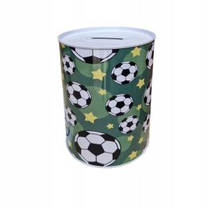 Skarbonka puszka metalowa 12x8cm PIŁKA NIEOTWIERALNA