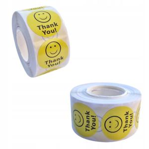 NAKLEJKI BUŹKI NA ROLCE THANK YOU 500 sztuk