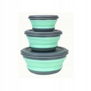 ZESTAW MISEK KUCHENNYCH TURYSTYCZNYCH 3SZT. MISKI SILIKONOWE SKŁADANE