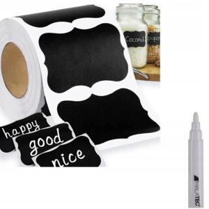 Etykiety samoprzylepne do słoików z markerem kredowym