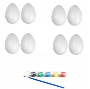 Jajka do malowania Styropianowe 8 sztuk farbki