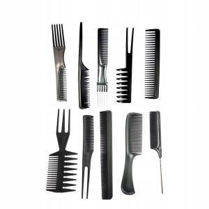 ZESTAW GRZEBIENI FRYZJERSKICH 10 SZT Komplet