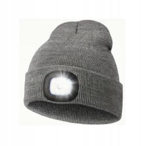 Czapka zimowa z lampką LED Szara