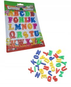 LITERKI magnetyczne ALFABET magnes KOLOROWE litery