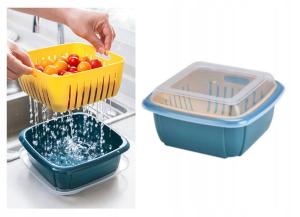 MISKA Z SITKIEM DURSZLAK Z MISKĄ CEDZAK OCIEKACZ DO SAŁATY OWCÓW WARZYW