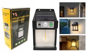 LAMPA OGRODOWA SOLARNA KINKIET ELEWACYJNY ŚCIENNY 1W LED Z CZUJNIKIEM