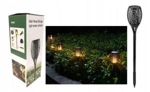 Lampa ogrodowa solarna led dekoracja ozdoba do ogrodu pochodnia