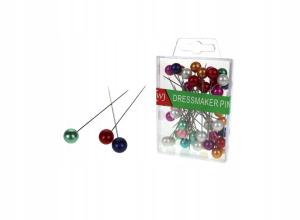 SZPILKI perłowe BOX krawieckie 40 SZTUK długie 6cm