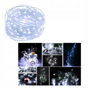 LAMPKI DRUCIKI 80 LED NA BATERIE BIAŁY