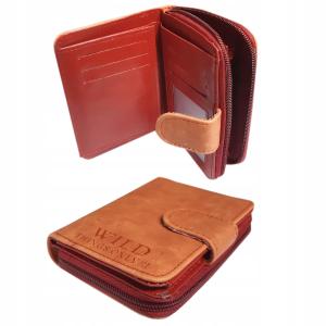 Portfel damski skórzany CZERWONY