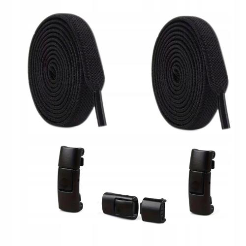 Elastyczne sznurówki do butów bez wiązania czarne zapinki na magnes