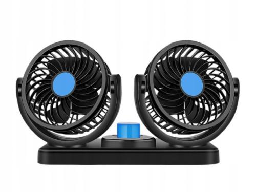 Wentylator wiatrak podwójny samochodowy do auta ciężarówki ciągnika 12v