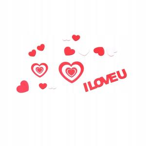 Naklejki na ścianę serca I LOVE