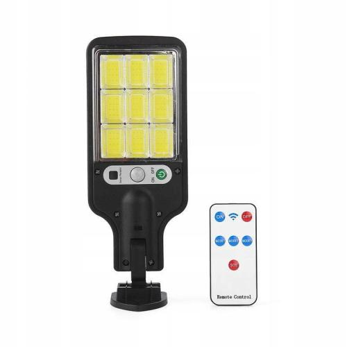 Lampa solarna LED COB z czujnikiem ruchu i pilotem - energooszczędna