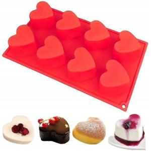 Silikonowa forma muffin 8 szt serca