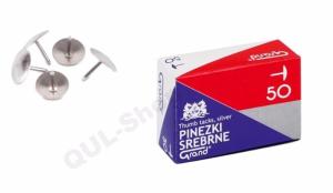 Pinezki do tablic korkowych.KOLOROWE 50sz