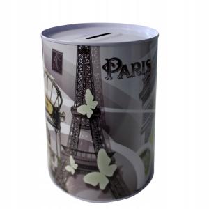 Skarbonka puszka metalowa PARYŻ