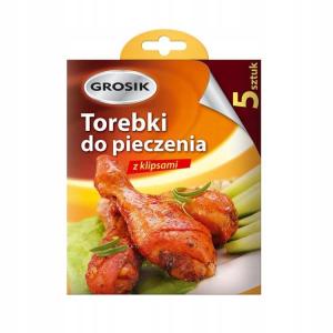 Torebki do pieczenia 28x38 5 sztuk z klipsem