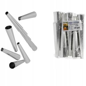 FOREMKI RURKI Z Kremem METALOWE 7,5 CM 10 SZT