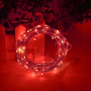 LAMPKI DRUCIKI 20 LED NA BATERIE CZERWONE