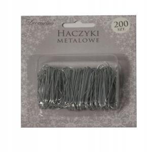 Zawieszki, haczyki do bombek - srebrne, 200 szt.