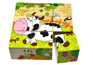 EDUKACYJNE DREWNIANE KLOCKI PUZZLE UKŁADANKA