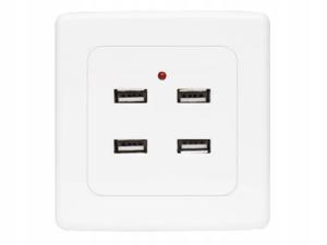 GNIAZDKO PODTYNKOWE ELEKTRYCZNE 4 x USB WEJŚCIE