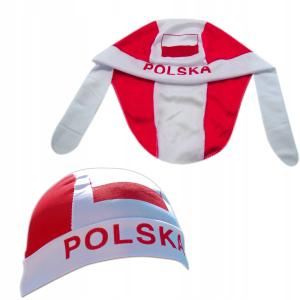 BANDAMKA CHUSTA BIAŁO-CZERWONA DLA KIBICA POLSKA