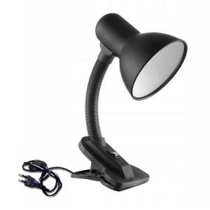 LAMPKA BIURKOWA Z KLIPSEM LAMPA NA BIURKO SZKOLNA CZARNA