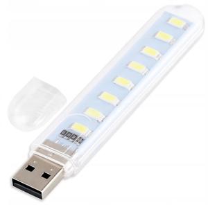 LAMPKA USB DIODY 8 LED BIAŁY ZIMNY CW BT