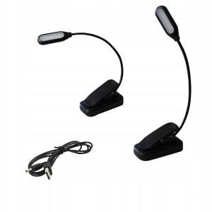 LAMPKA LED DO CZYTANIA latarka z klipsem + USB