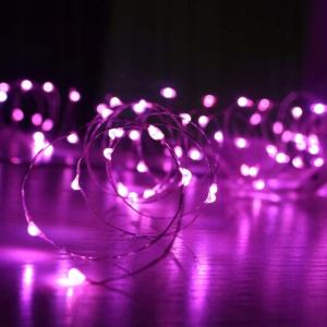 LAMPKI DRUCIKI 30 LED NA BATERIE RÓŻOWE