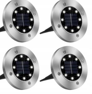 LAMPA SOLARNA GRUNTOWA Disk Light 4 SZTUKI